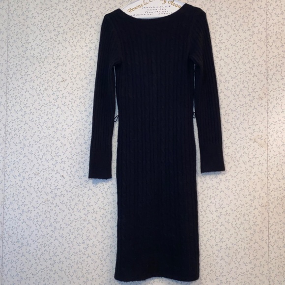 Vintage Abercrombie & Fitch Small Cable Knit Maxi Length Sweater Dress - Picture 6 of 9